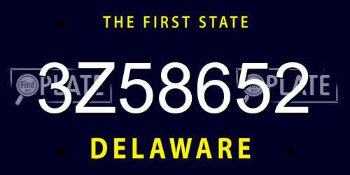 3Z58652 Delaware License Plate