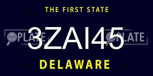 3ZAI45 Delaware License Plate