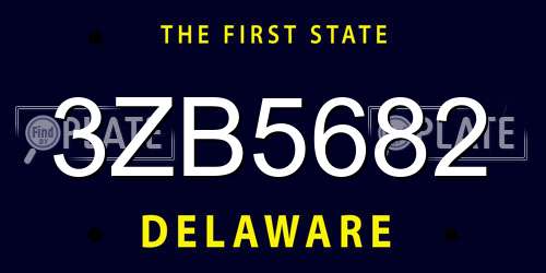 3ZB5682 Delaware License Plate