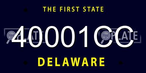 40001CC Delaware License Plate