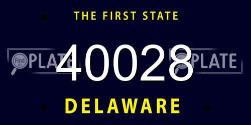 40028 Delaware License Plate