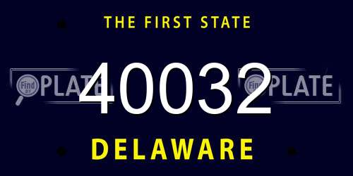 40032 Delaware License Plate