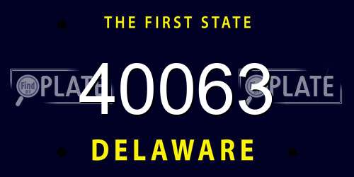 40063 Delaware License Plate