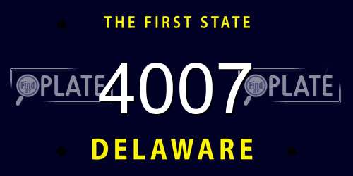 4007 Delaware License Plate