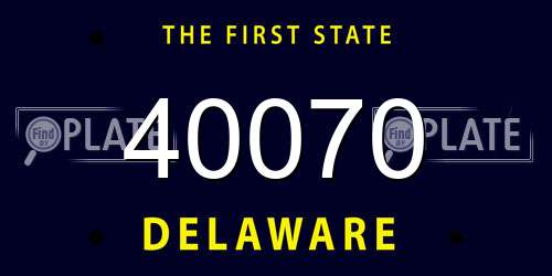 40070 Delaware License Plate