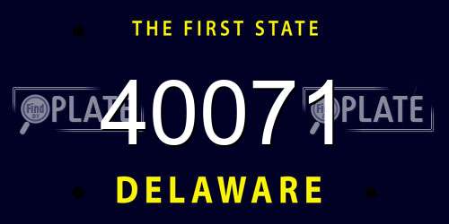 40071 Delaware License Plate