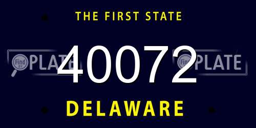 40072 Delaware License Plate