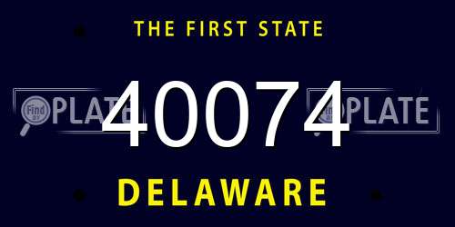40074 Delaware License Plate