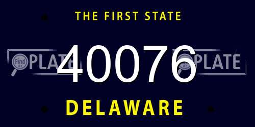40076 Delaware License Plate