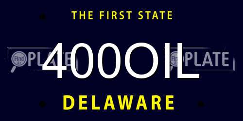400OIL Delaware License Plate