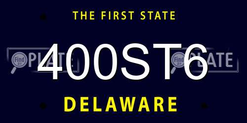 400ST6 Delaware License Plate