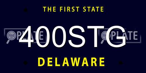 400STG Delaware License Plate