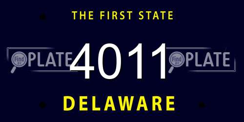 4011 Delaware License Plate