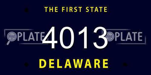 4013 Delaware License Plate