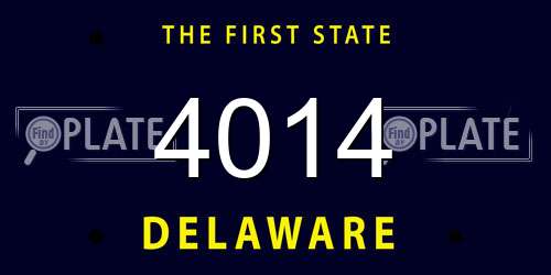 4014 Delaware License Plate