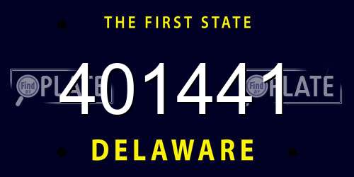 401441 Delaware License Plate