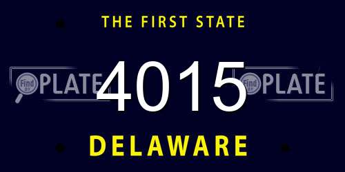 4015 Delaware License Plate