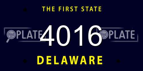 4016 Delaware License Plate