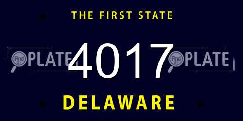 4017 Delaware License Plate