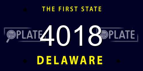 4018 Delaware License Plate