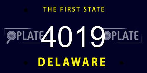 4019 Delaware License Plate