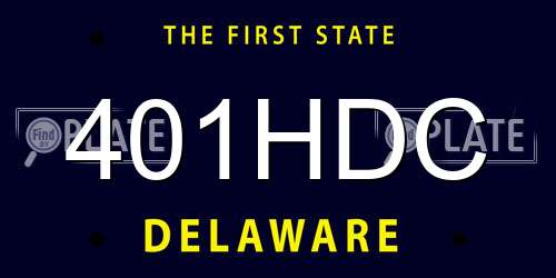 401HDC Delaware License Plate