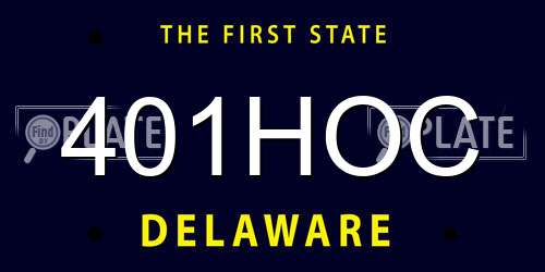 401HOC Delaware License Plate
