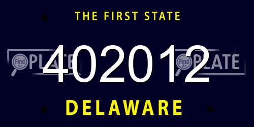 402012 Delaware License Plate
