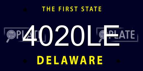 4020LE Delaware License Plate