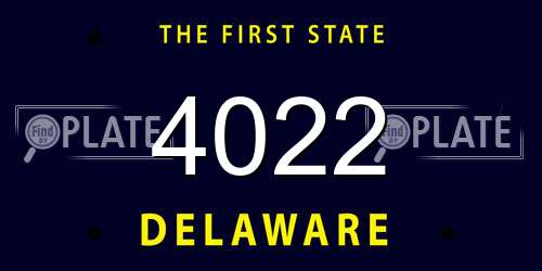 4022 Delaware License Plate