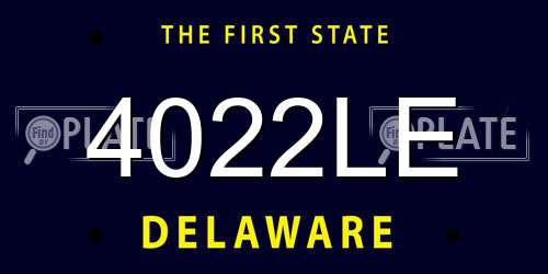 4022LE Delaware License Plate