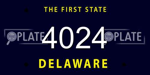4024 Delaware License Plate