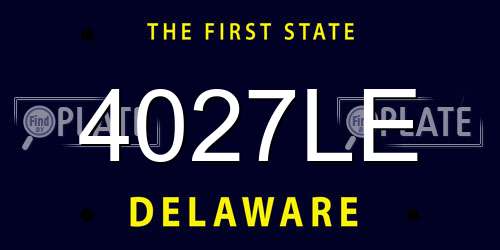 4027LE Delaware License Plate