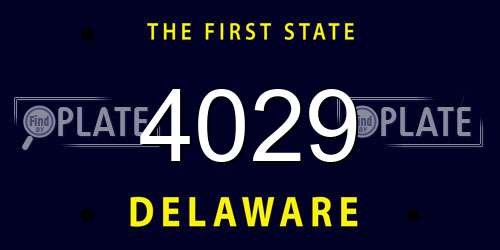 4029 Delaware License Plate