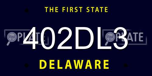 402DL3 Delaware License Plate