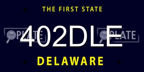 402DLE Delaware License Plate