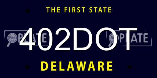402DOT Delaware License Plate