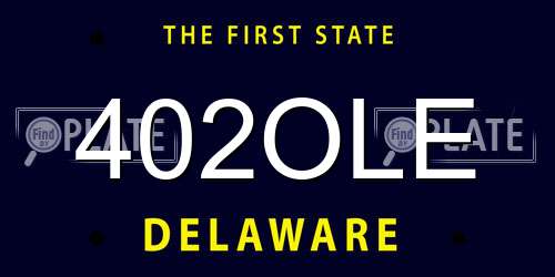 402OLE Delaware License Plate