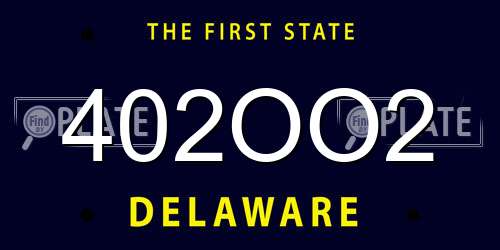 402OO2 Delaware License Plate
