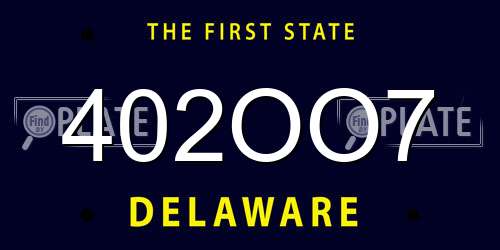 402OO7 Delaware License Plate