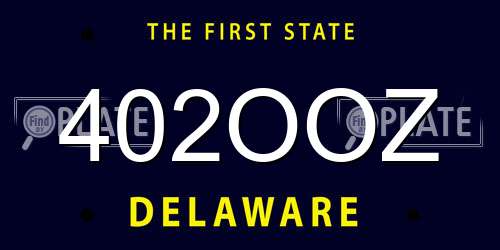 402OOZ Delaware License Plate