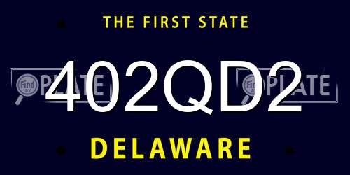 402QD2 Delaware License Plate
