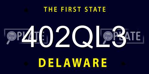 402QL3 Delaware License Plate