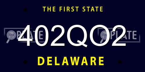 402QO2 Delaware License Plate