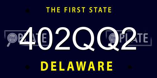 402QQ2 Delaware License Plate