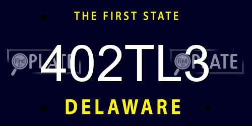402TL3 Delaware License Plate