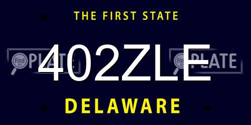 402ZLE Delaware License Plate
