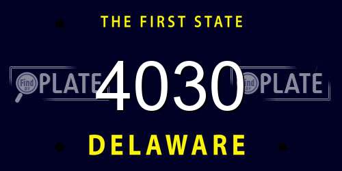 4030 Delaware License Plate
