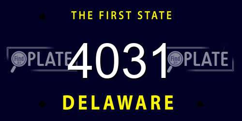 4031 Delaware License Plate