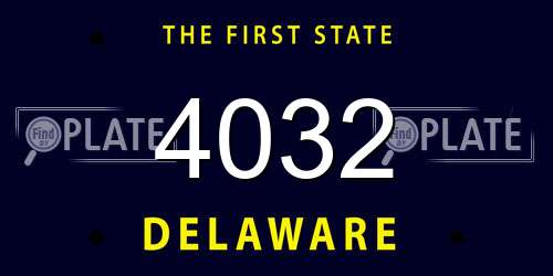 4032 Delaware License Plate